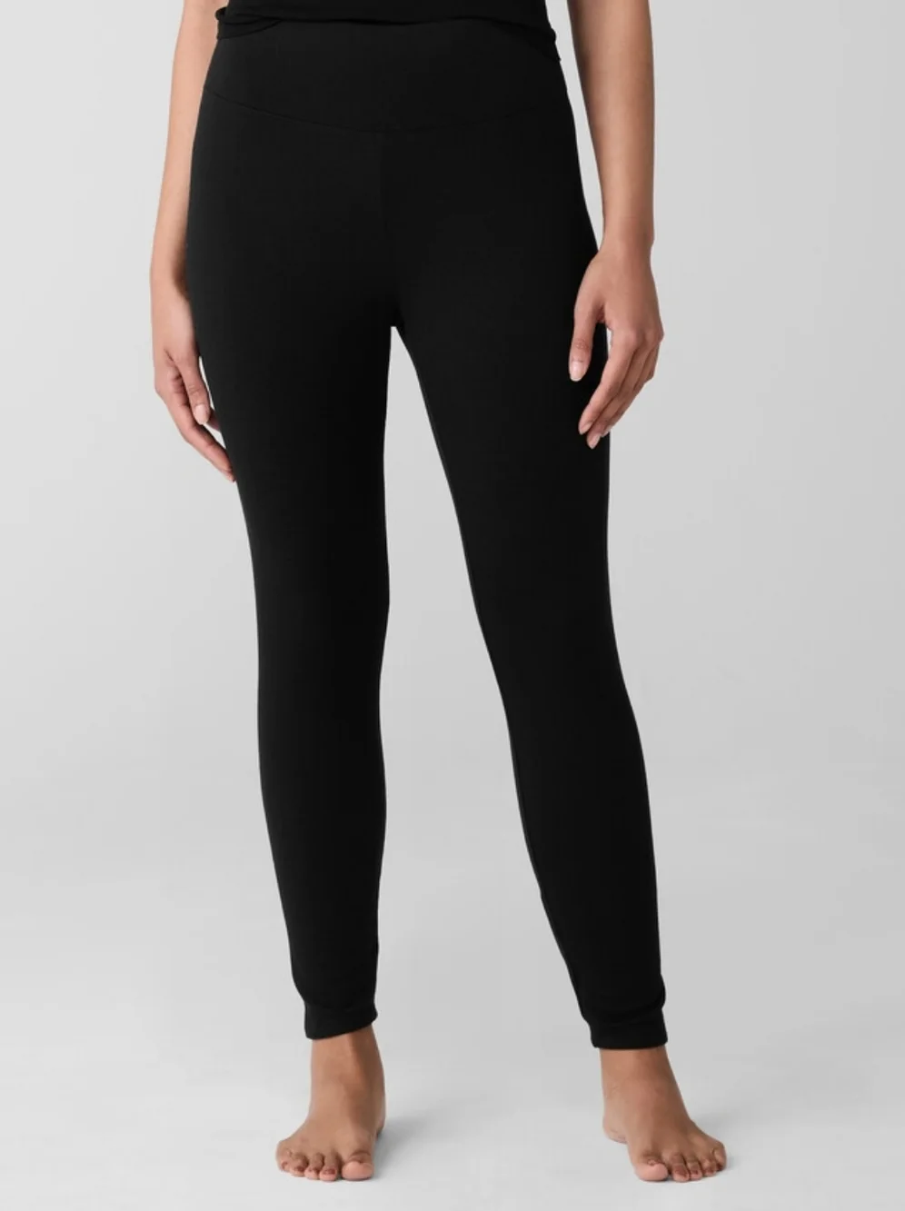 Eileen Fisher Cozy “Hug” High-Waisted Leggings Black M NWT | Luxe Loungewear